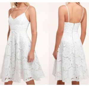 NWT Lulu's Nora Lee Floral Laced Crochet Wedding Prom Baby Shower Midi Dress